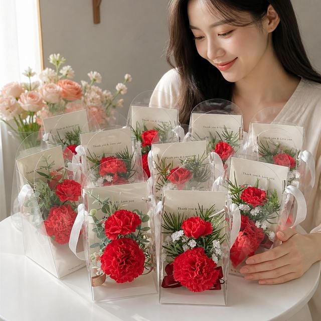 어버이날 스승의날 선물용 카네이션 코사지 브로치