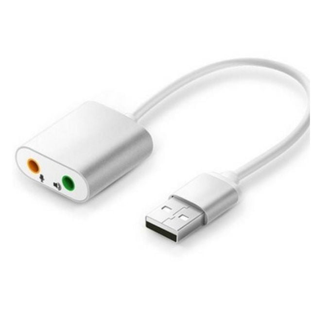 실버메탈 사운드카드 USB 입출력 외장형 오디오 포트 간편한