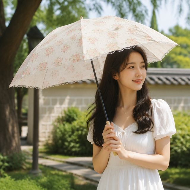 레이스 양산 햇볕차단 자외선차단 자외선가림막 여성 나들이 외출용
