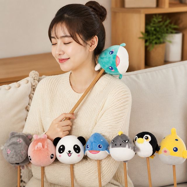 동물 캐릭터 안마봉 공룡 팬더 문어 고래 펭귄 선물 안마기