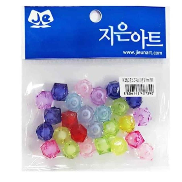 아크릴비즈 24면체 14mm 비즈키링재료 단추비즈 비즈부자재 악세사리부자재