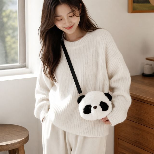 어린이 판다 인형 크로스백 초등학생 여아 가방 캐릭터 소지품 보관함