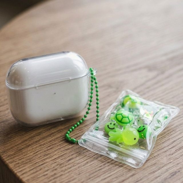 행운 거북이 파츠 투명 지퍼백 PVC 키링 키홀더 열쇠고리 DIY 만들기 클리커 키캡 행운부적 8종 - 이미지 4