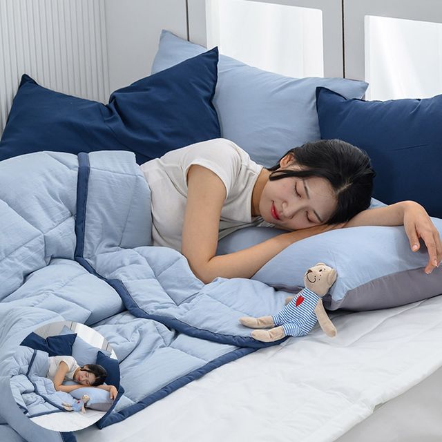 SS침대이불 침구패드 이불패드세트 데일리 리버서블2 간절기 이불 슈퍼싱글 SS 블루 브로이 패드 화이트