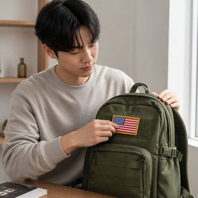 의류 가방 부착용 성조기 자수 패치 와펜 부착물