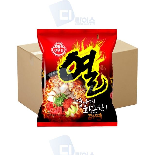 오뚜기 열라면 120g 40봉 봉지면 화끈한 매운라면