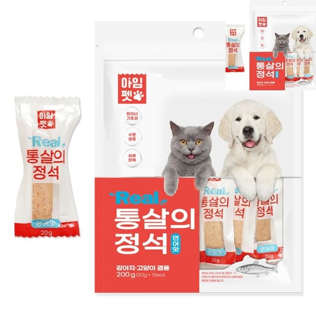 고양이먹이 길고양이사료 통살의 정석 200g 연어 강아지 간식