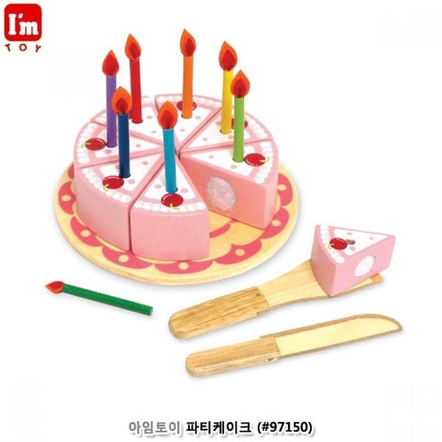 아임토이 파티케이크 나무 케이크 촛불 포크