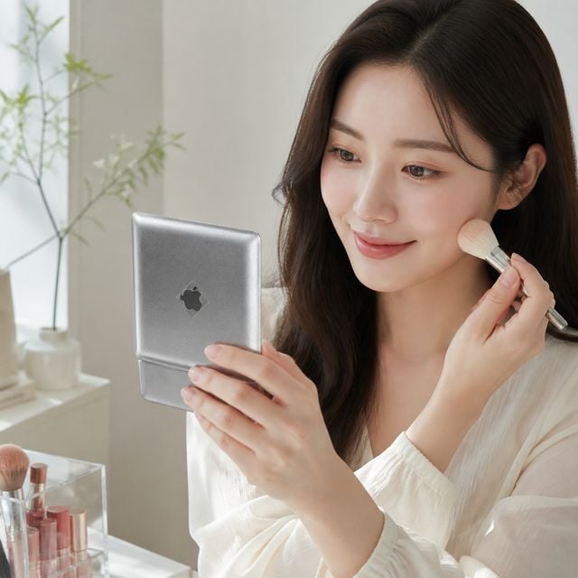 실버 미니 손거울 접이식 메이크업 화장 휴대용 거울