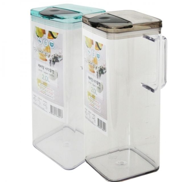 레비앙 사각 물병 (2.0L) 냉장고물병 1EA 색상랜덤
