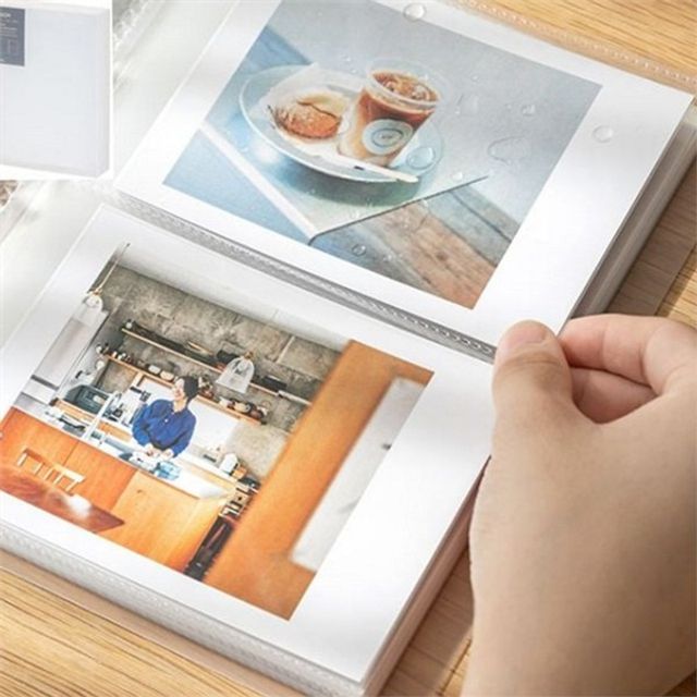 포켓 사진 앨범 160P-11x8cm 포토 앨범 증명사진 반투명 사진첩 카드 정리 폴라로이드 추억 커플 여행