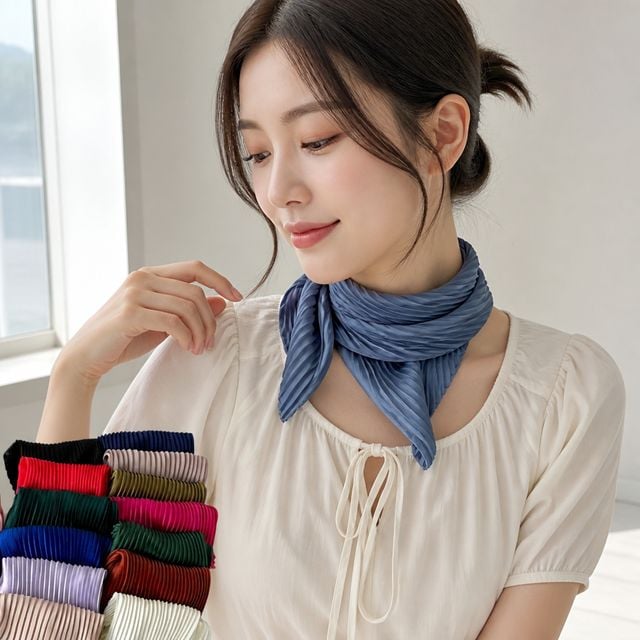 쁘띠 스카프 여자 목도리 넥워머 - 이미지 1