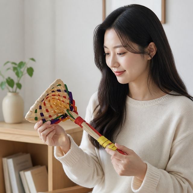 전통 복조리 1p 선물 색동 공예품 인테리어 벽걸이 장식 재료 만들기