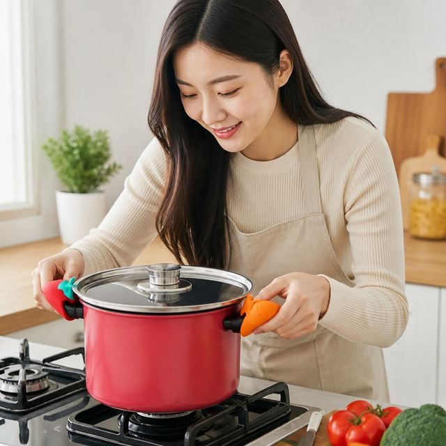 실리콘 냄비 거치대 끓어넘침 방지 홀더 조리 도구 주방 용품