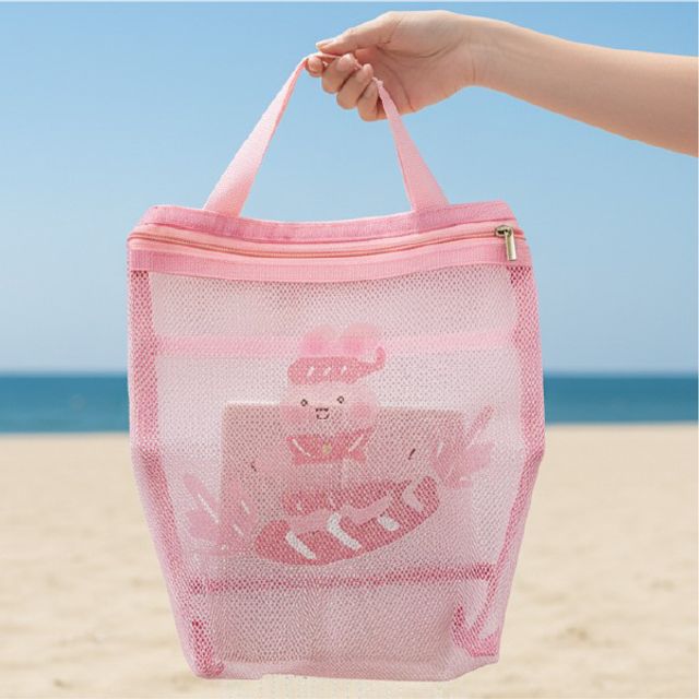 (이거찜) 메쉬 미니 목욕가방 샤워가방 수영장 사우나 헬스장가방 물빠짐 욕실 수납 메쉬백 - 이미지 3