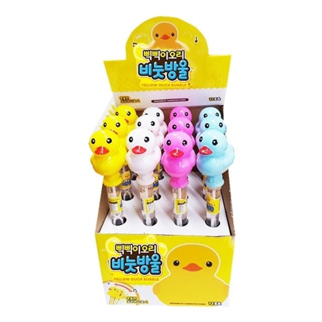 혜명몰 재미존 삑삑이오리비누 (노랑오리비눗방울) / 100ml - 타 (12개입) 녹말비눗방울 아동장난감 아동선