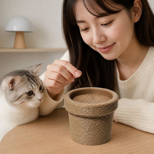 고양이 수염 보관함 반려묘 콧수염 정리통 반려동물 수염꽂이 기념품 케이스