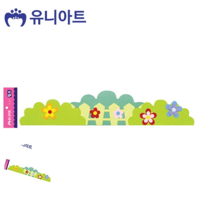 펠트울타리 게시판꾸미기 펠트 잔디 울타리C 580x115mm