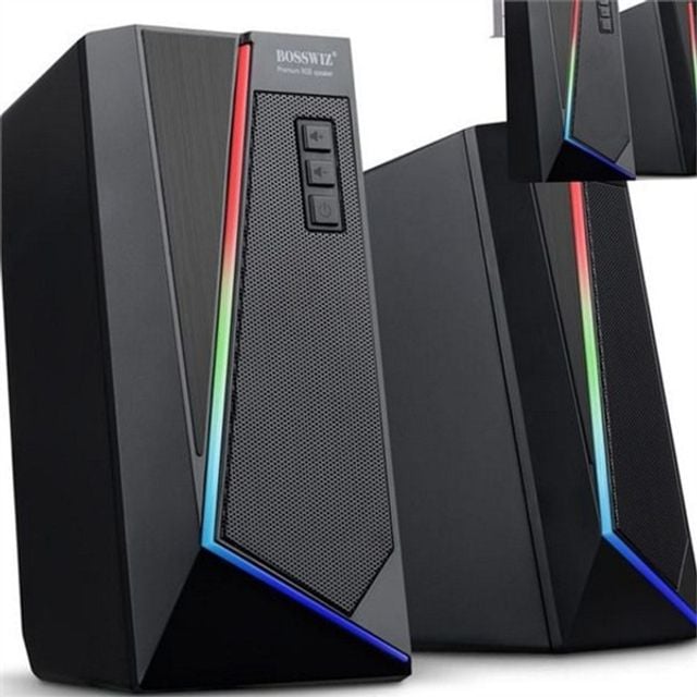 게이밍 컴퓨터 스피커 rgb led 스피커 데스크탑 2채널 유선 사운드 책상용 오디오