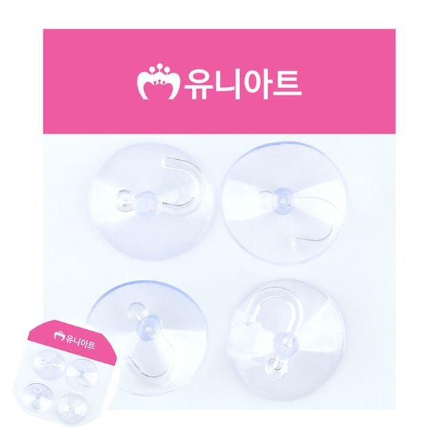 투명흡착고리 유리에붙이는압착고리 고리 큐방 4cm