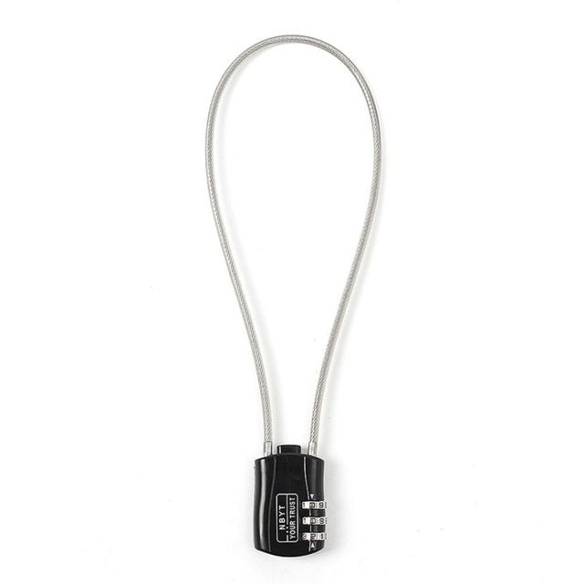 도난방지 3자리 와이어 자물쇠 블랙
