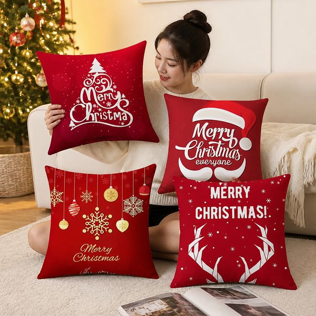 크리스마스 메리 성탄 소파 쿠션커버 거실 홈데코 패브릭 45X45