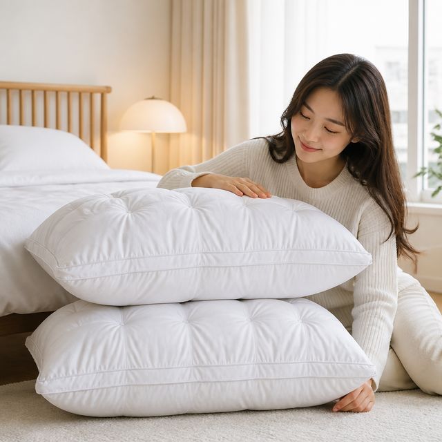 숙박업소 공급용 침구 거위털 오리털 베개솜 통기성 쿠션 베개