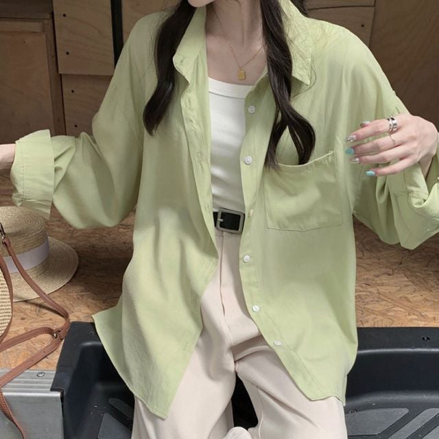 루즈핏 레이어드 포켓 셔츠 NM-0080 - 이미지 3