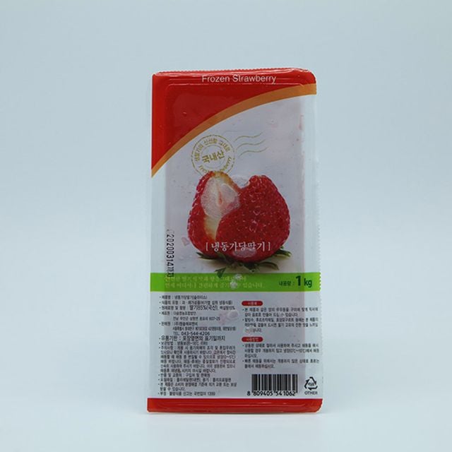 달콤하고 새콤한 냉동 가당딸기 슬라이스 1kg