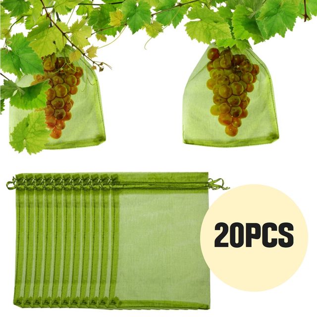 해충방지 과일 야채보호 S 20PCS 그린 메쉬주머니