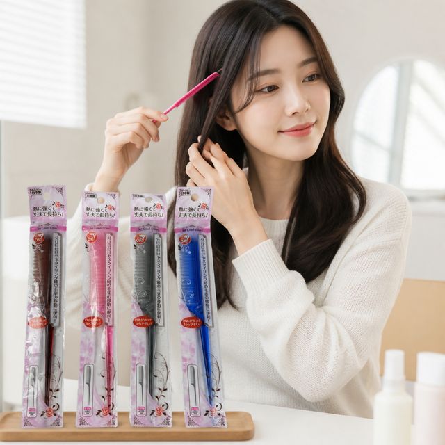 헤어 커트 꼬리빗 미용실 전문가용 브러시 일제 스타일링 빗 - 이미지 1
