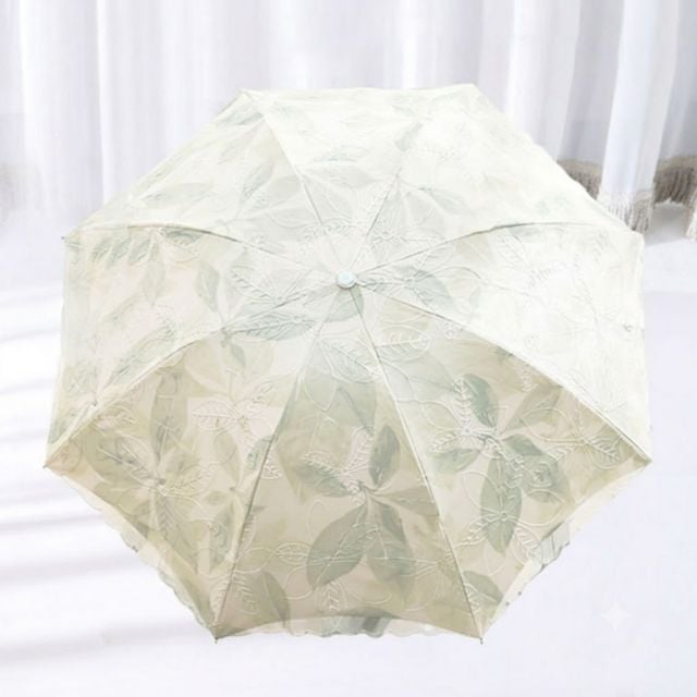 UV자외선차단 자수 나뭇잎 레이스 자수 양산TR