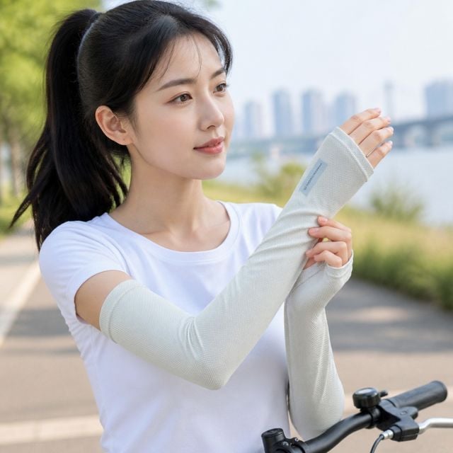 여름 냉감 팔토시 헐렁한 아이스 쿨토시 자외선차단 손등 등산 골프 자전거 - 이미지 1
