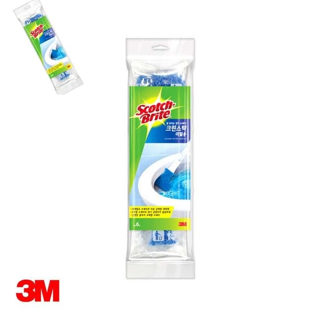 3M 스카치브라이트 크린스틱 리필용 6개입 머리카락청소포 일회용청소포 청소도구 일회용걸레