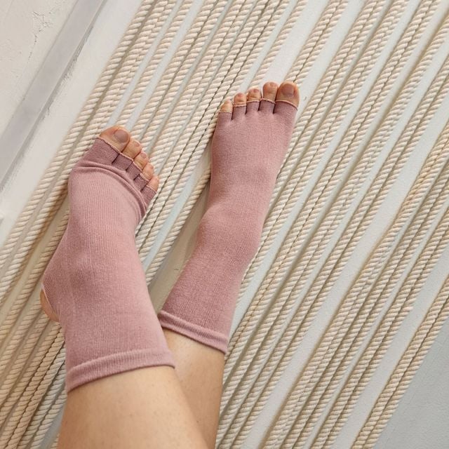 핑크 여성 토삭스 발목 요가 양말