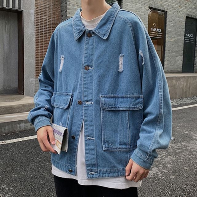 데님재킷 기본카라자켓