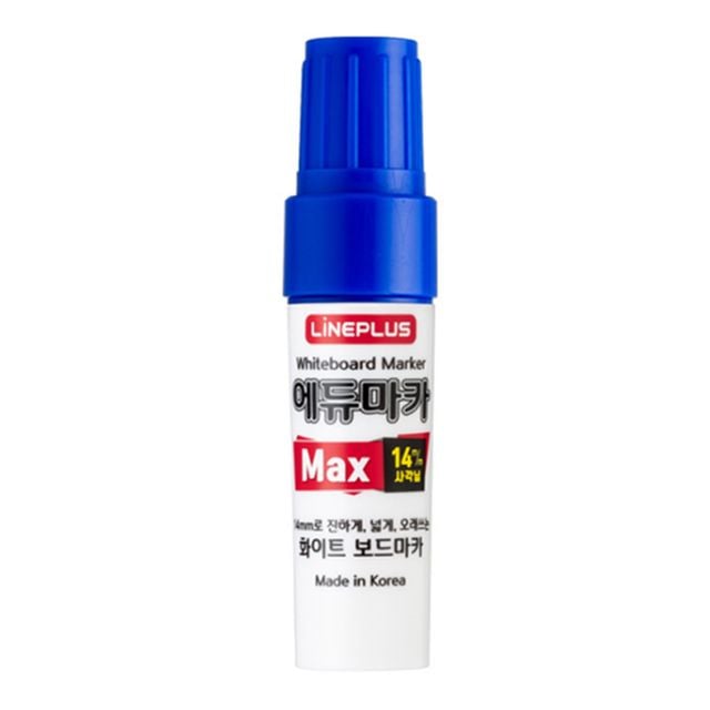 라인플러스 보드마카 에듀마카 맥스 사각닙 14mm 12개입 1다스 파랑색 화이트보드마카 - 이미지 1
