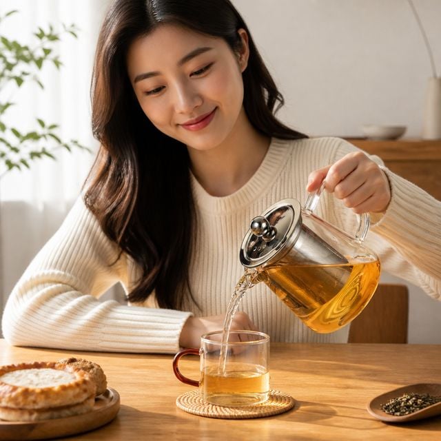 차 티포트 유리 주전자 거름망 내열 글라스 티메이커 가정용 사무실용