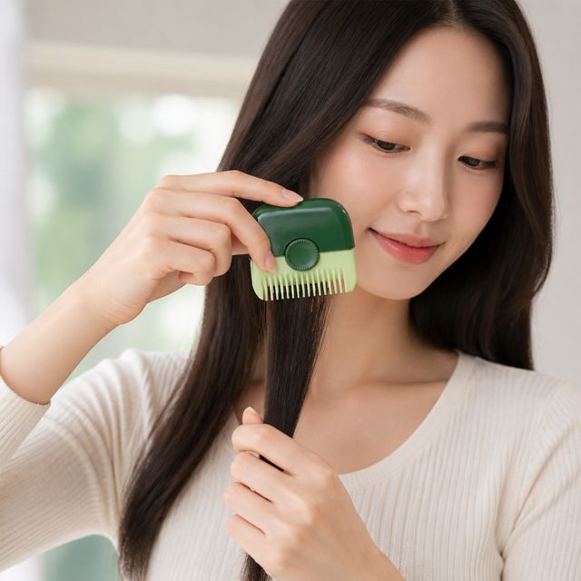 헤어커트빗 휴대용 미용 컷트빗 2in1 양면 셀프 미용도구 머리숱 정리빗 - 이미지 1