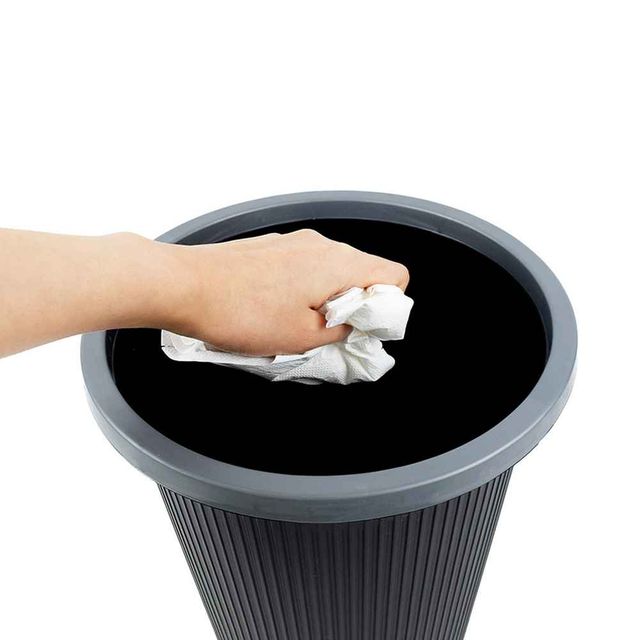 오픈 휴지통 블랙 플라스틱 화장실 다용도 쓰레기통 - 이미지 1
