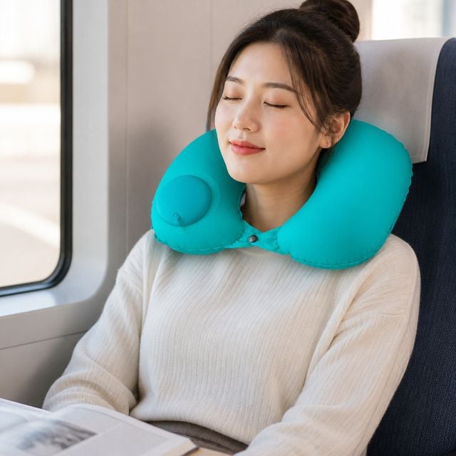 여행 공기 에어쿠션 목받침 경추 휴식 용품