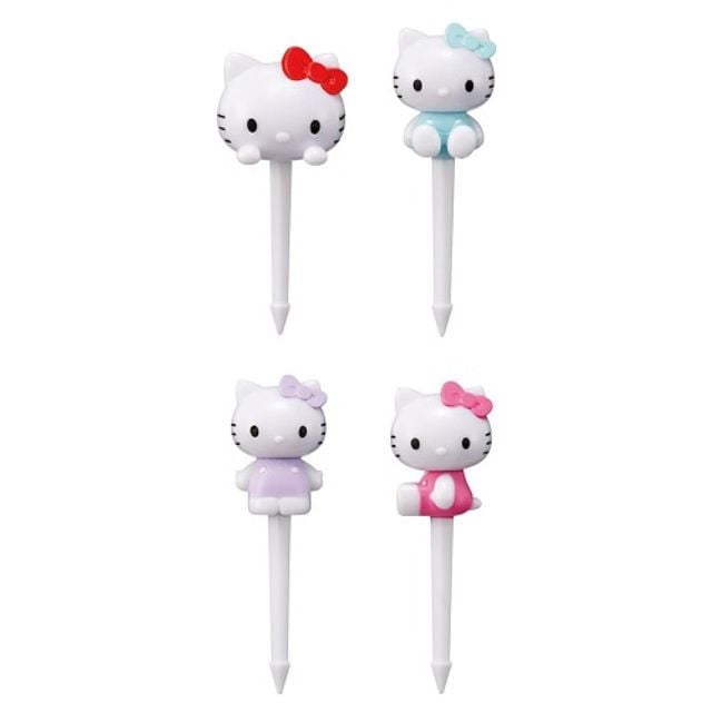 헬로키티 간식꽂이 도시락픽 과일포크 4P