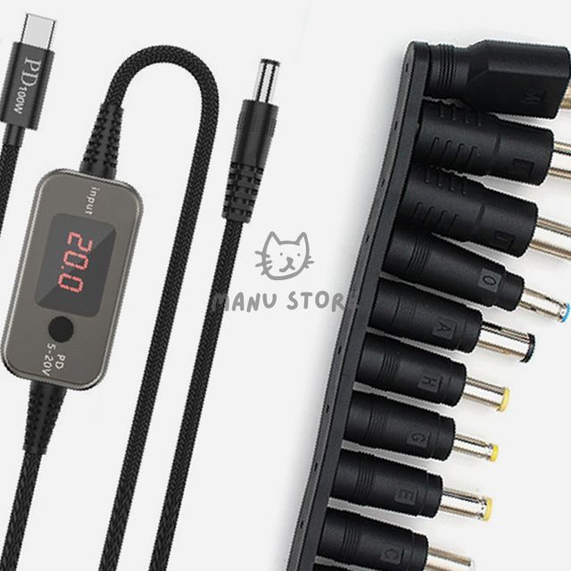 DC케이블 C타입전원케이블 100W PD C to DC 변환 케이블 젠더 10종 세트