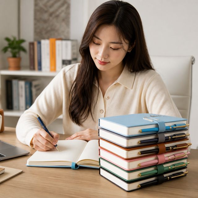 A5 노트 업무용 일기장 기록장 인조가죽 다이어리 - 이미지 1