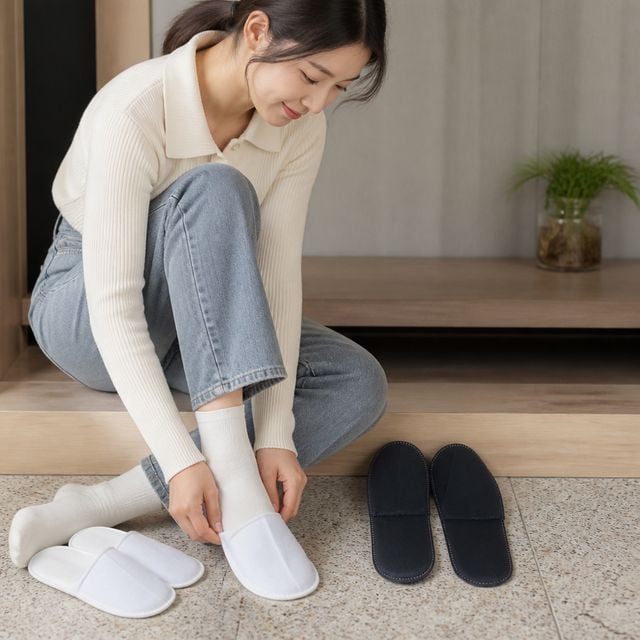 게스트용 부직포 일회용 슬리퍼 실내외 사용 펜션 방문객용