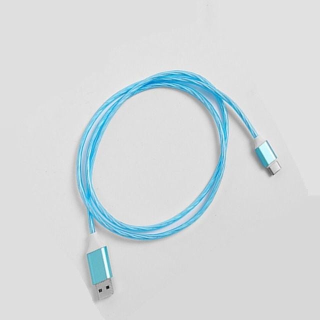 LED 발광 C타입 고속 충전케이블 1M 블루 LED발광케이블 핸드폰케이블 스마트폰충전케이블