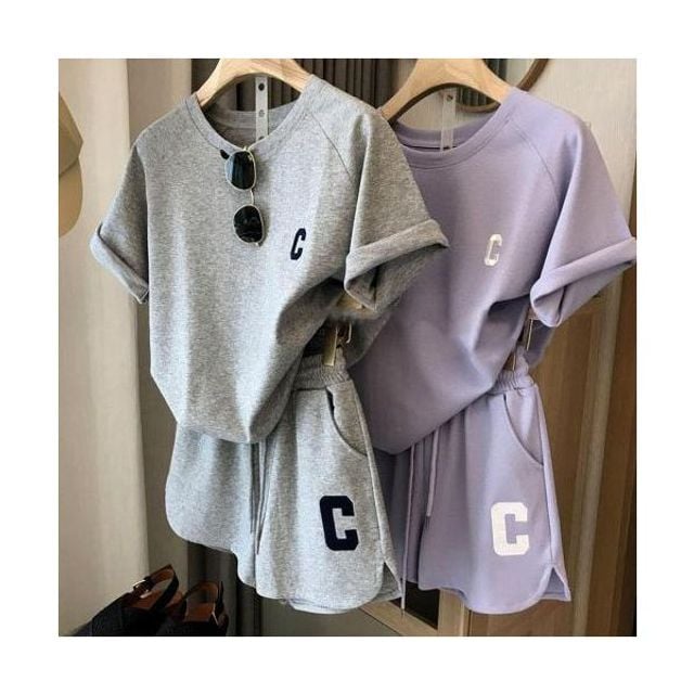 2피스 츄리닝 데일리 트레이닝복 반바지 홈웨어 여름 반팔