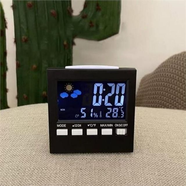 인테리어 온습도 탁상 시계 스누즈 디지털 알람 시계 데스크 사무실