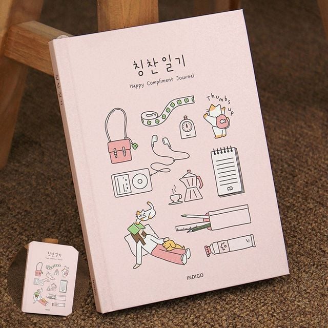 일간다이어리 교회다이어리 일기장 행복 칭찬 일기 자문자답 칭찬노트 감정일기 6개월 핑크