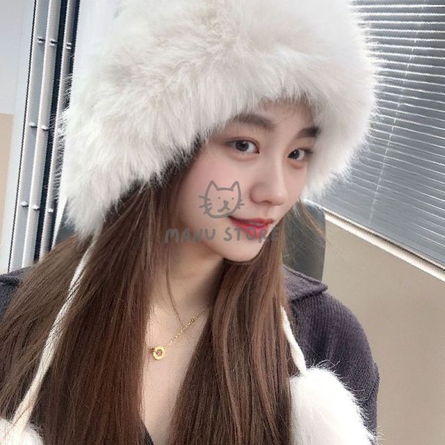 여성방울모자 털방울모자 방울 모자 아이보리